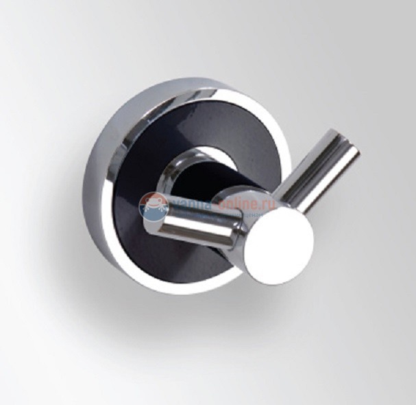 Крючок для одежды двойной Bemeta Trend-i 104106038b 5.2 x 5 x 5.2 см, хром, черный Крючок для одежды двойной Bemeta Trend-i 104106038b 5.2 x 5 x 5.2 см, хром, черный
