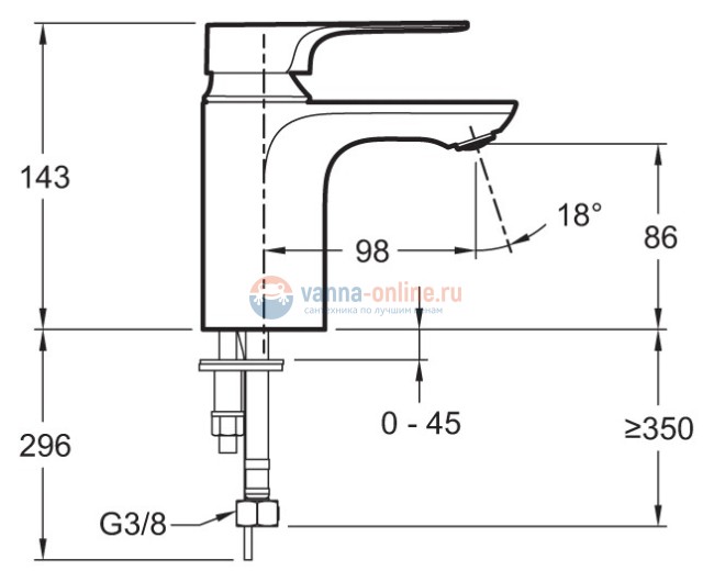 Смеситель Jacob Delafon Aleo E72277-4-CP для раковины Смеситель Jacob Delafon Aleo E72277-4-CP для раковины