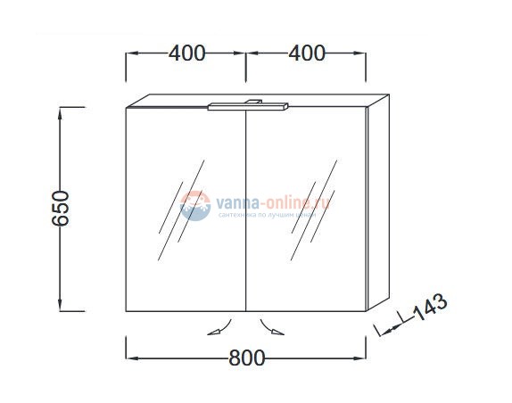 Зеркальный шкаф Jacob Delafon RREVE EB796-R3, 80х65 см со светодиодной подсветкой