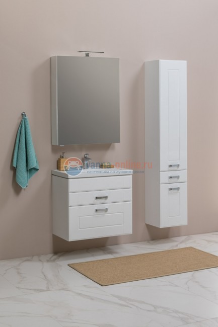 Пенал Aquanet Рондо 35, дверцы, ящик, белый, 00189159