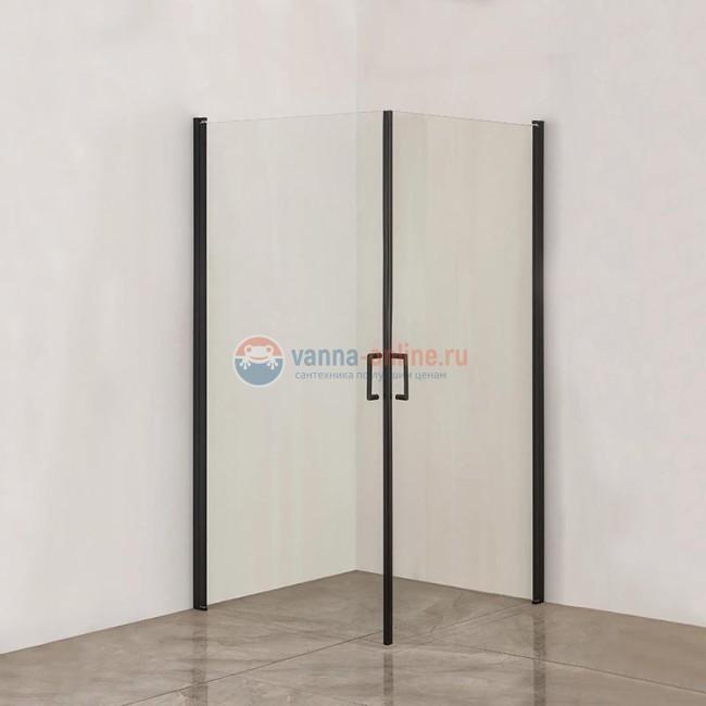 Душевая дверь в нишу Orange E05-090TB, 90х190, профиль черный Душевая дверь в нишу Orange E05-090TB, 90х190, профиль черный