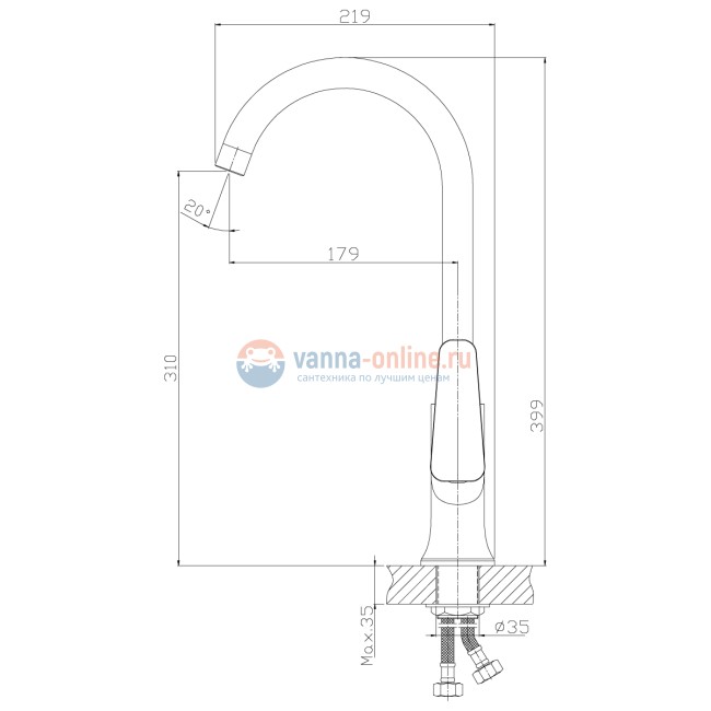 Смеситель Rossinka Z35-23U для кухни Смеситель Rossinka Z35-23U для кухни