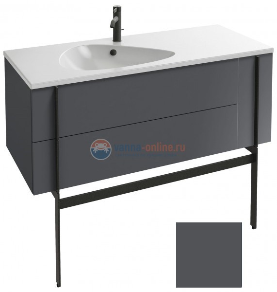 Тумба под раковину Jacob Delafon Nouvelle Vague 120 EB3036-M53, 3 ящика, цвет - серый антрацит матовый