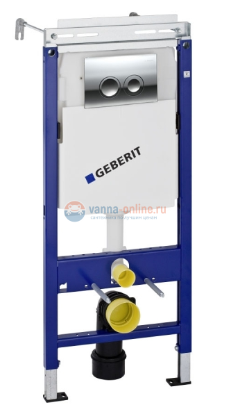 Инсталляция Geberit Duofix Delta Платтенбау UP100 458.122.21.1 для унитаза с клавишей, хром
