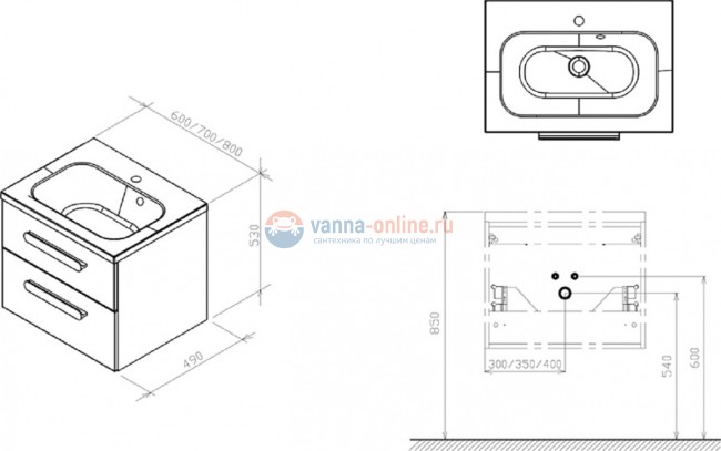 Тумба под раковину Ravak SD Chrome II 700 фасад белый, корпус белый
