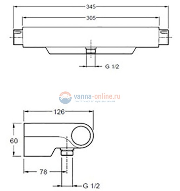 Смеситель для душа Jacob Delafon Aparu E9112-CP с термостатом Смеситель для душа Jacob Delafon Aparu E9112-CP с термостатом