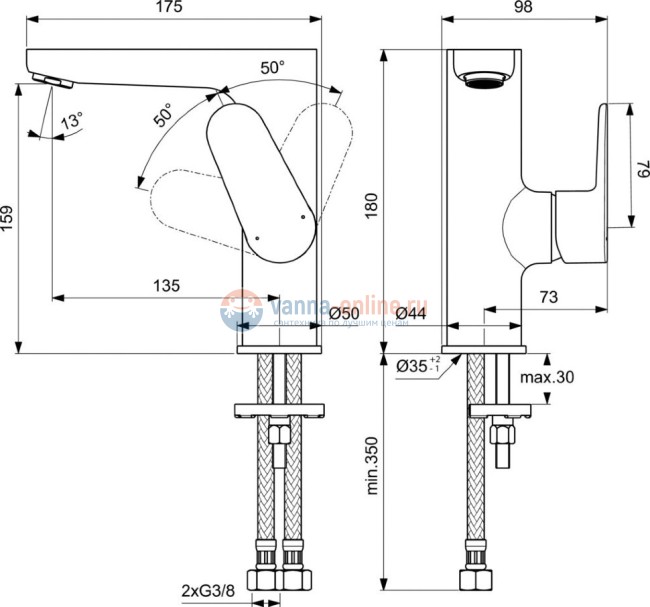 Смеситель для раковины Ideal Standard CERAFINE O BC555XG
