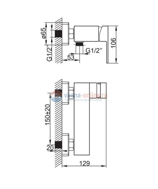 Смеситель Iddis Hunk VM33147CK для душа, хром