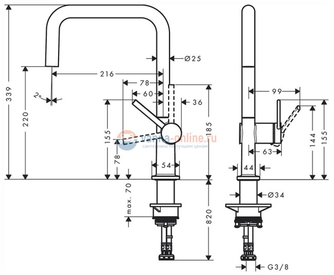 Кухонный смеситель Hansgrohe Talis M54, 72806800, под сталь Кухонный смеситель Hansgrohe Talis M54, 72806800, под сталь