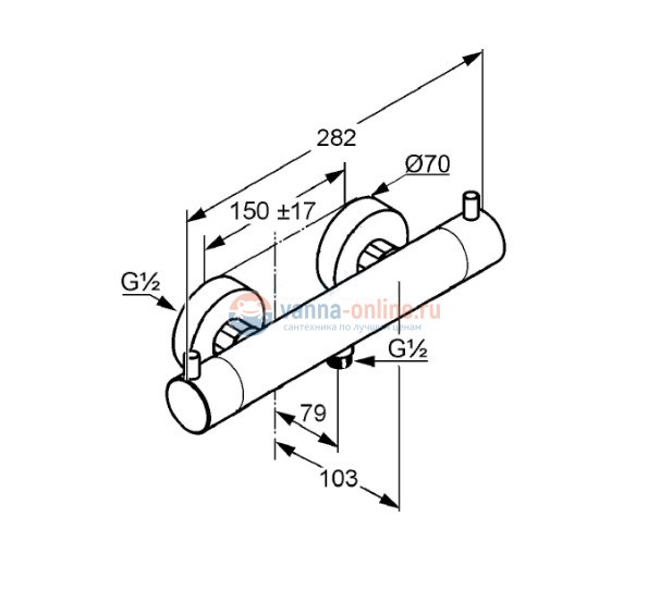 Смеситель Kludi Bozz 352033938 для душа с термостатом, черный матовый