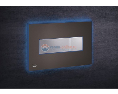 Кнопка управления AlcaPlast M1473 - AEZ111 с цветной пластиной, светящаяся кнопка коричневая, свет голубой