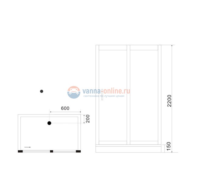 Душевая кабина Black&White Galaxy G5509, 120 x 90 см, гидромассажная