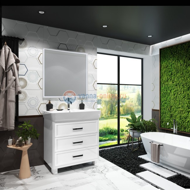 Тумба под раковину Opadiris Вегас 80 см напольная, 3 ящика, белый глянцевый, 00-00003259 Тумба под раковину Opadiris Вегас 80 см напольная, 3 ящика, белый глянцевый, 00-00003259