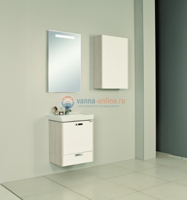 Тумба под раковину Акватон Йорк 55 М,1A170801YOAV0, белый/ясень фабрик