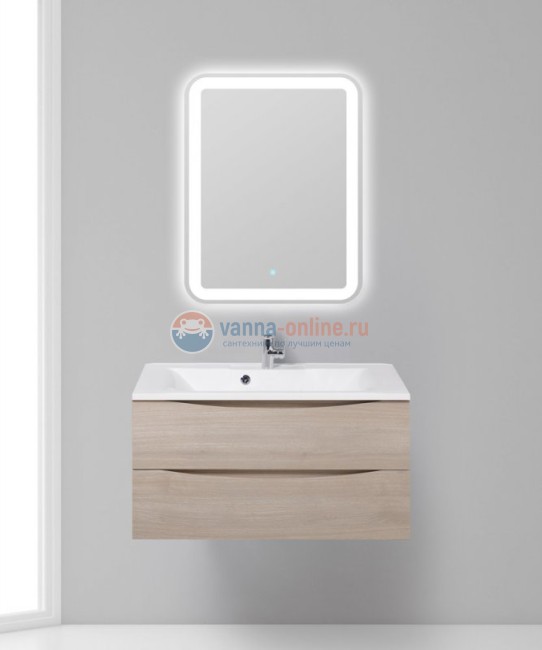 Тумба с раковиной BelBagno Marino MARINO-900-2C-SO-RG-P, 90 х 45 х 55 см, Rovere Grigio - светлое дерево