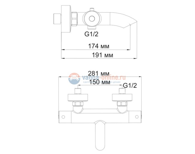 Смеситель термостатический WasserKRAFT BERKEL 4811 Thermo для ванны и душа с коротким изливом, хром Смеситель термостатический WasserKRAFT BERKEL 4811 Thermo для ванны и душа с коротким изливом, хром