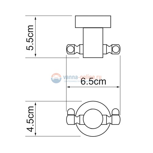 Крючок WasserKRAFT Donau K-9423D, двойной Крючок WasserKRAFT Donau K-9423D, двойной