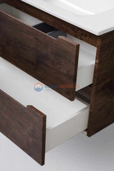 Тумба с раковиной Belbagno ETNA39-500/390-2C-SO-RW-P 50 см подвесная, цвет темный дуб (rovere moro)