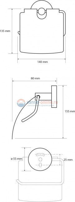 Держатель туалетной бумаги Bemeta Dark 104112010 Держатель туалетной бумаги Bemeta Dark 104112010