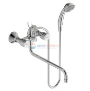 Смеситель Vidima Eco BA163AA для ванны и душа с душевым гарнитуром, поворотный излив, хром