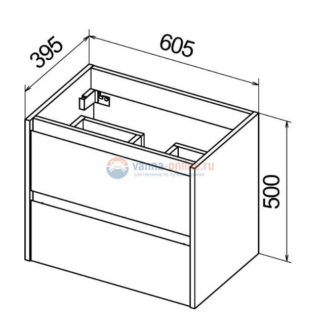 Тумба с раковиной Belbagno KRAFT 39-600/390-2C-SO-RNN 60 cм подвесная с 2 ящиками, Rovere Nebrasca Nature Тумба с раковиной Belbagno KRAFT 39-600/390-2C-SO-RNN 60 cм подвесная с 2 ящиками, Rovere Nebrasca Nature