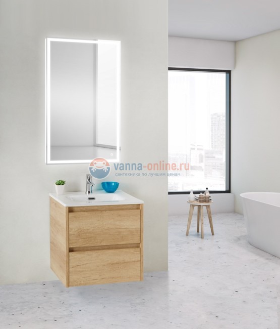 Тумба с раковиной Belbagno KRAFT 39-600/390-2C-SO-RNN 60 cм подвесная с 2 ящиками, Rovere Nebrasca Nature Тумба с раковиной Belbagno KRAFT 39-600/390-2C-SO-RNN 60 cм подвесная с 2 ящиками, Rovere Nebrasca Nature