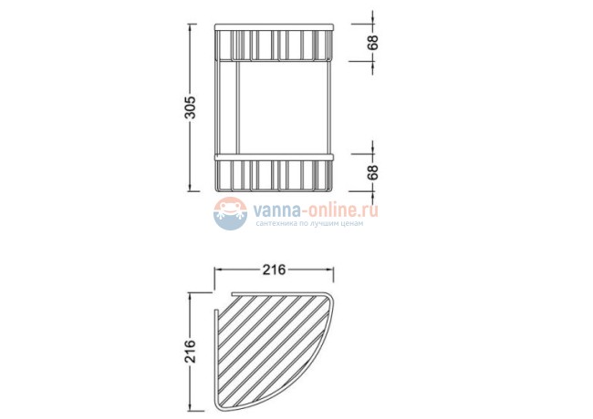 Полка угловая 2-ярусная Timo Nelson 150082/00, хром Полка угловая 2-ярусная Timo Nelson 150082/00, хром