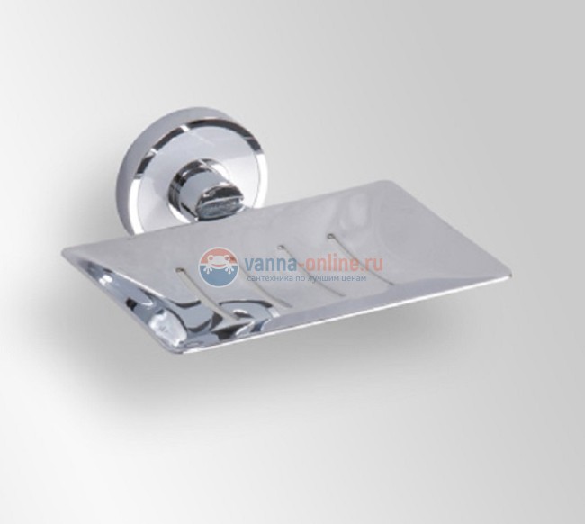 Мыльница прямоугольная Bemeta Trend-i 104108082 12.5 x 11.5 x 5 см, хром, белый