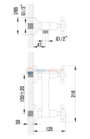 Смеситель Lemark Vintage LM2803B для душа Смеситель Lemark Vintage LM2803B для душа