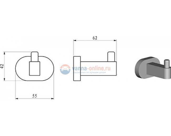 Крючок одинарный Ravak Chrome CR 110.00