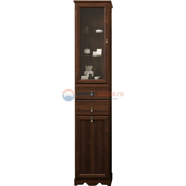 Пенал Opadiris ТИБЕТ 40, левый/правый, 40,4*198,2*38 см, с бельевой корзиной (верхний фасад - матовое стекло, нижний фасад - решётка), нагал Пенал Opadiris ТИБЕТ 40, левый/правый, 40,4*198,2*38 см, с бельевой корзиной (верхний фасад - матовое стекло, нижний фасад - решётка), нагал