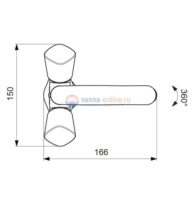 Смеситель Vidima КВАДРО (Quadro) BA244AA для раковины без донного клапана, поворотный излив, хром Смеситель Vidima КВАДРО (Quadro) BA244AA для раковины без донного клапана, поворотный излив, хром
