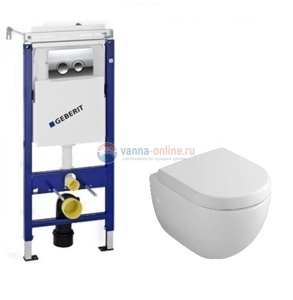 Инсталляция Geberit с унитазом Villeroy&Boch Subway 6600 1001, сиденье микролифт, комплект