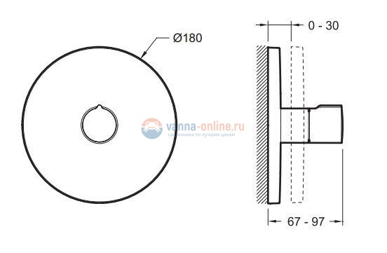 Переключатель потоков Jacob Delafon Round E19032-CP на три потребителя