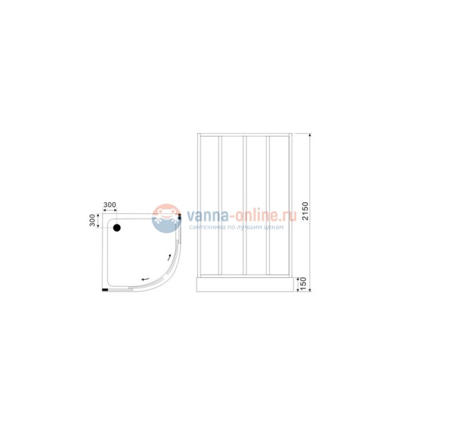 Душевая кабина Black&White Galaxy G8501 1000, 100 x 100 см