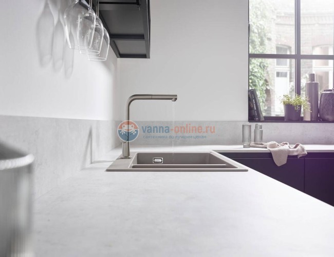 Кухонный смеситель Hansgrohe Talis M54, 72809800, с вытяжным изливом, под сталь