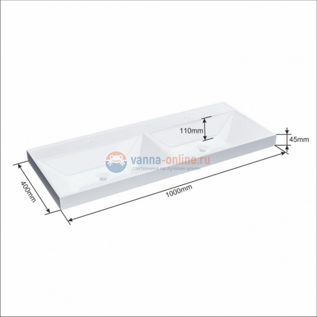 Умывальник СанТа Юпитер 100 с двойной чашей