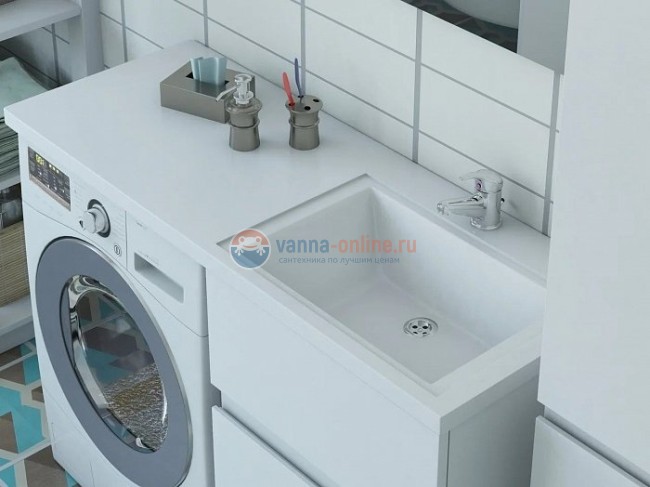 Раковина Эстет Даллас 130 ФР-00002167, 130.2 х 48.2 х 14.5 см, правая