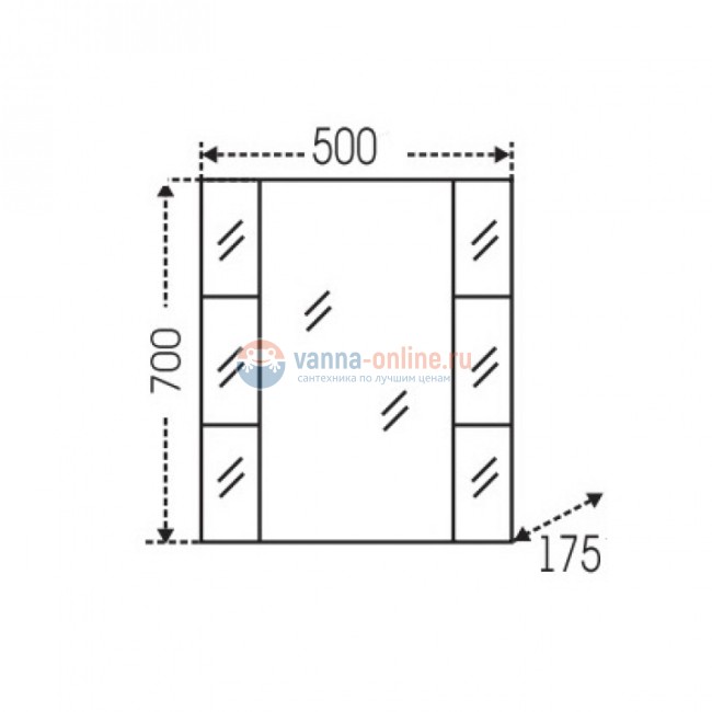 Зеркальный шкаф СаНта Герда 50 101017, цвет белый Зеркальный шкаф СаНта Герда 50 101017, цвет белый
