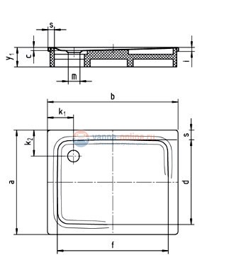 Поддон душевой Kaldewei Superplan мод. 406-2 120 x 90 x h12 cм, 4306.3500.0001 anti-slip