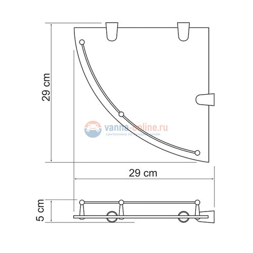 Полка стеклянная угловая WasserKRAFT 544