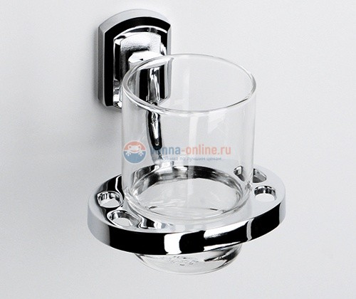 Стакан стеклянный с держателем WasserKRAFT Oder 3028