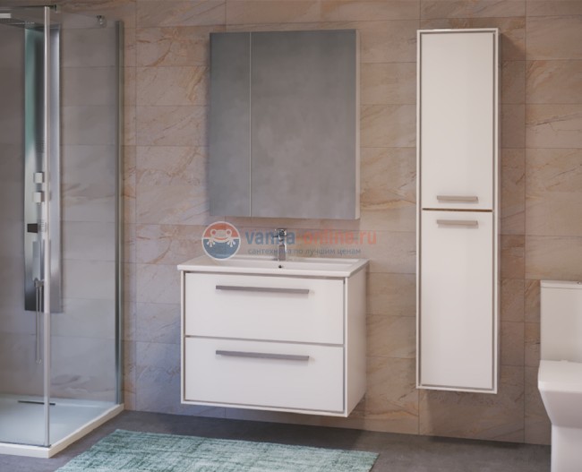 Тумба под раковину Raval Frame 75 Fra.01.75/P/W, подвесная, белая