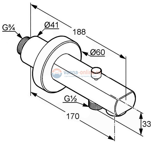 Излив Kludi Zenta 1350105 для ванны и душа
