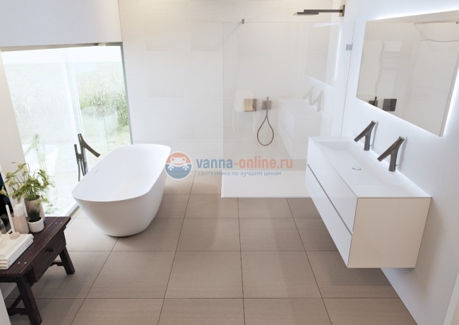 Ванна из искусственного камня Riho Bilo 165x77 см BS6500500000000, белая Ванна из искусственного камня Riho Bilo 165x77 см BS6500500000000, белая