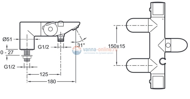 Смеситель Jacob Delafon Salute E71086 для ванны и душа Смеситель Jacob Delafon Salute E71086 для ванны и душа