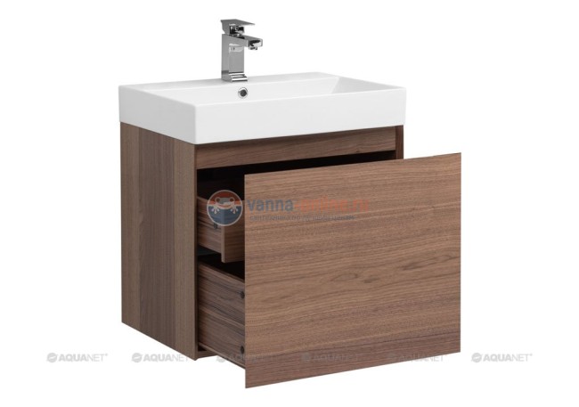 Тумба с раковиной Aquanet Нью-Йорк 60 00203945, цвет орех