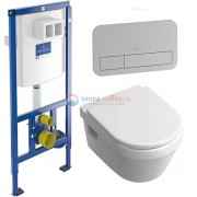 Инсталляция Villeroy&Boch с унитазом Omnia Architectura 5684 H101, сиденье микролифт клавиша хром, комплект Инсталляция Villeroy&Boch с унитазом Omnia Architectura 5684 H101, сиденье микролифт клавиша хром, комплект