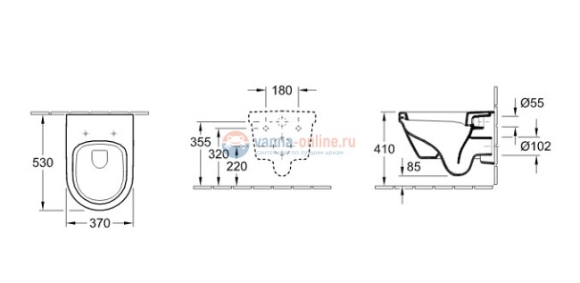 Инсталляция Villeroy&Boch с унитазом Omnia Architectura 5684 H101, сиденье микролифт клавиша хром, комплект Инсталляция Villeroy&Boch с унитазом Omnia Architectura 5684 H101, сиденье микролифт клавиша хром, комплект