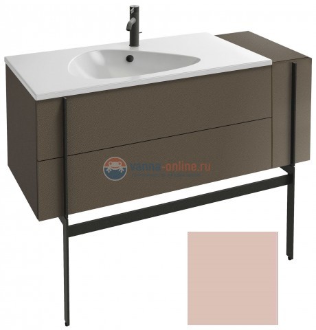 Тумба под раковину Jacob Delafon Nouvelle Vague 120 EB3034-S04, 3 ящика, с выступом, цвет - бежевый сатин